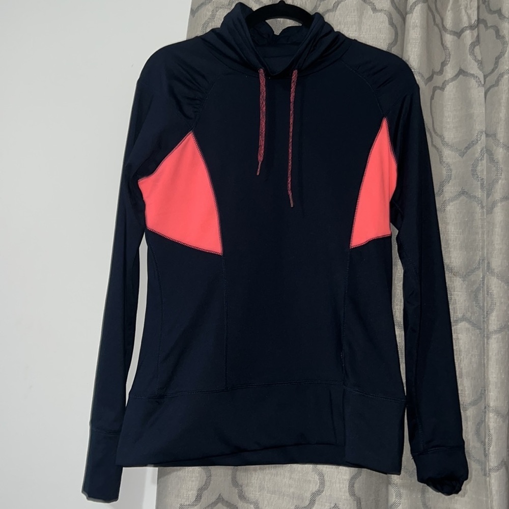Reebok hoodie sweatshirt medium cute dark blue and pink